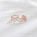 Rose Gold Bijoux fins 925 Silver Zircon anneaux